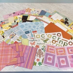 Scrapbook Paper 8x8 6x6 Plus Embellishment Sheets